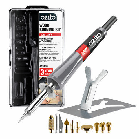 Ozito 30W Wood Burning Kit Interchangeable Tips