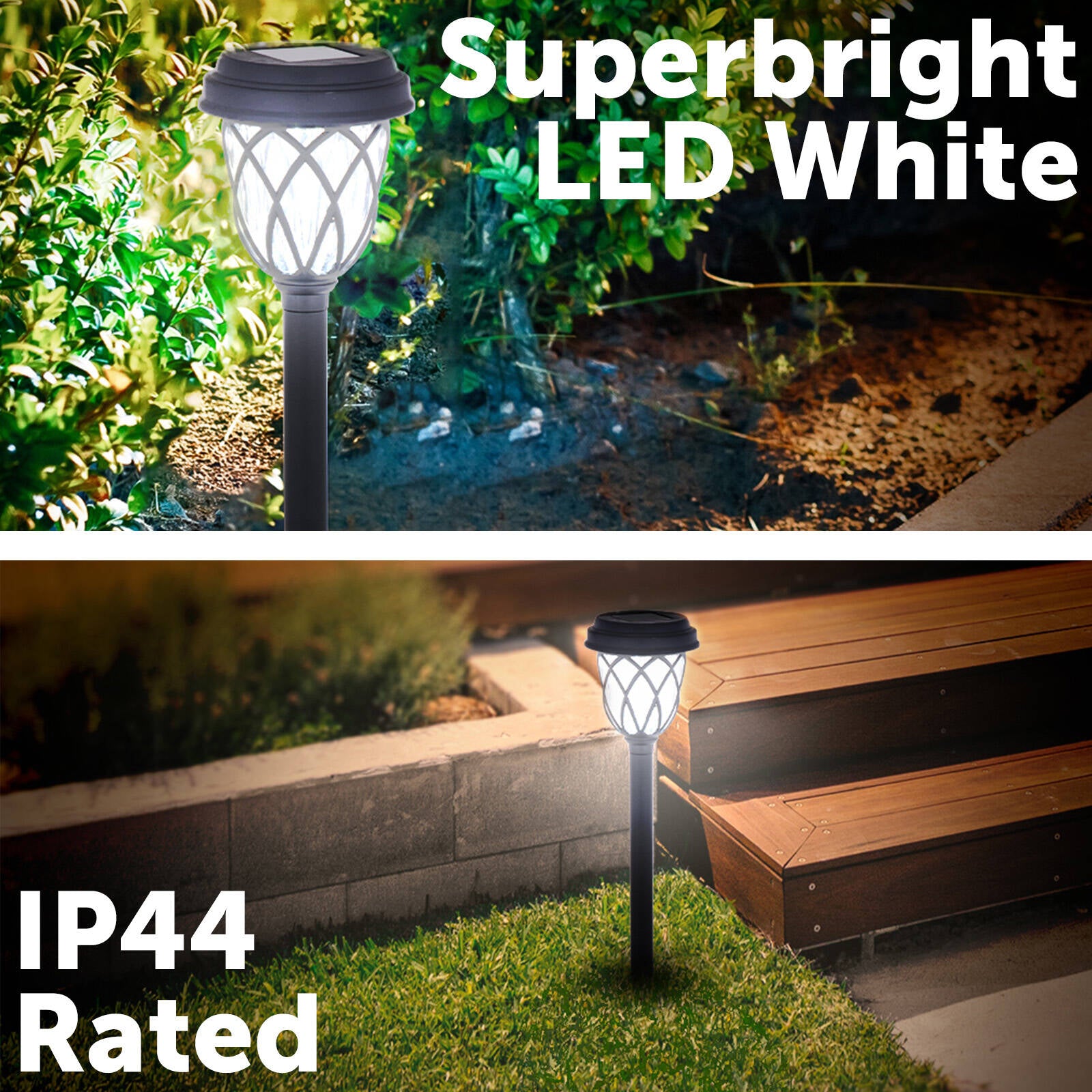 Arlec LED Garden Path Solar Light, 100mm Black Ground Stake LVS042