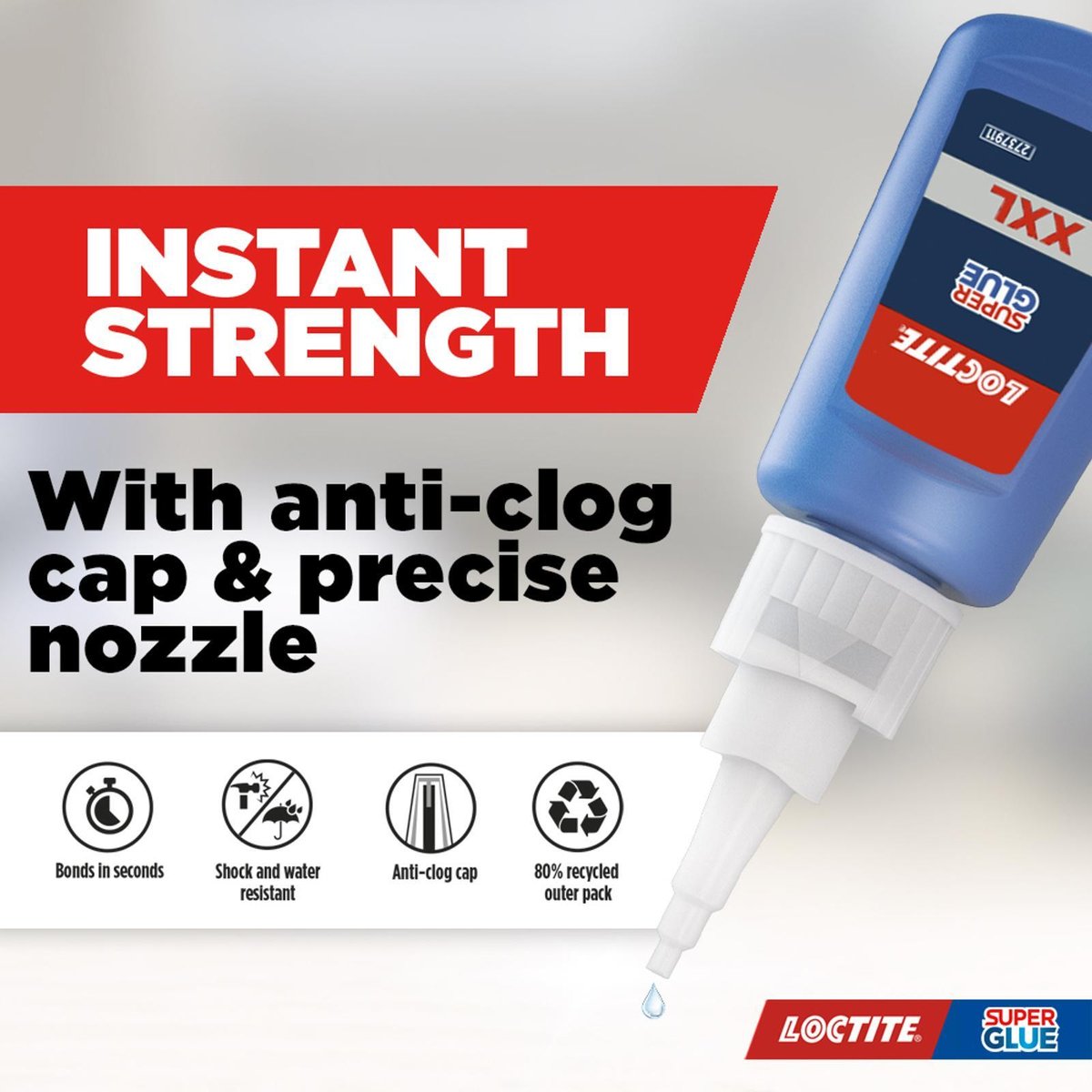 Loctite XXL Super Glue Liquid 20g - Dries Clear High-Strength Cyanoacrylate Adhesive