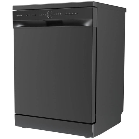 Artusi 60cm Freestanding Dishwasher 14 Place Settings - Black, 6 Programs, Half Load - ADW5003B