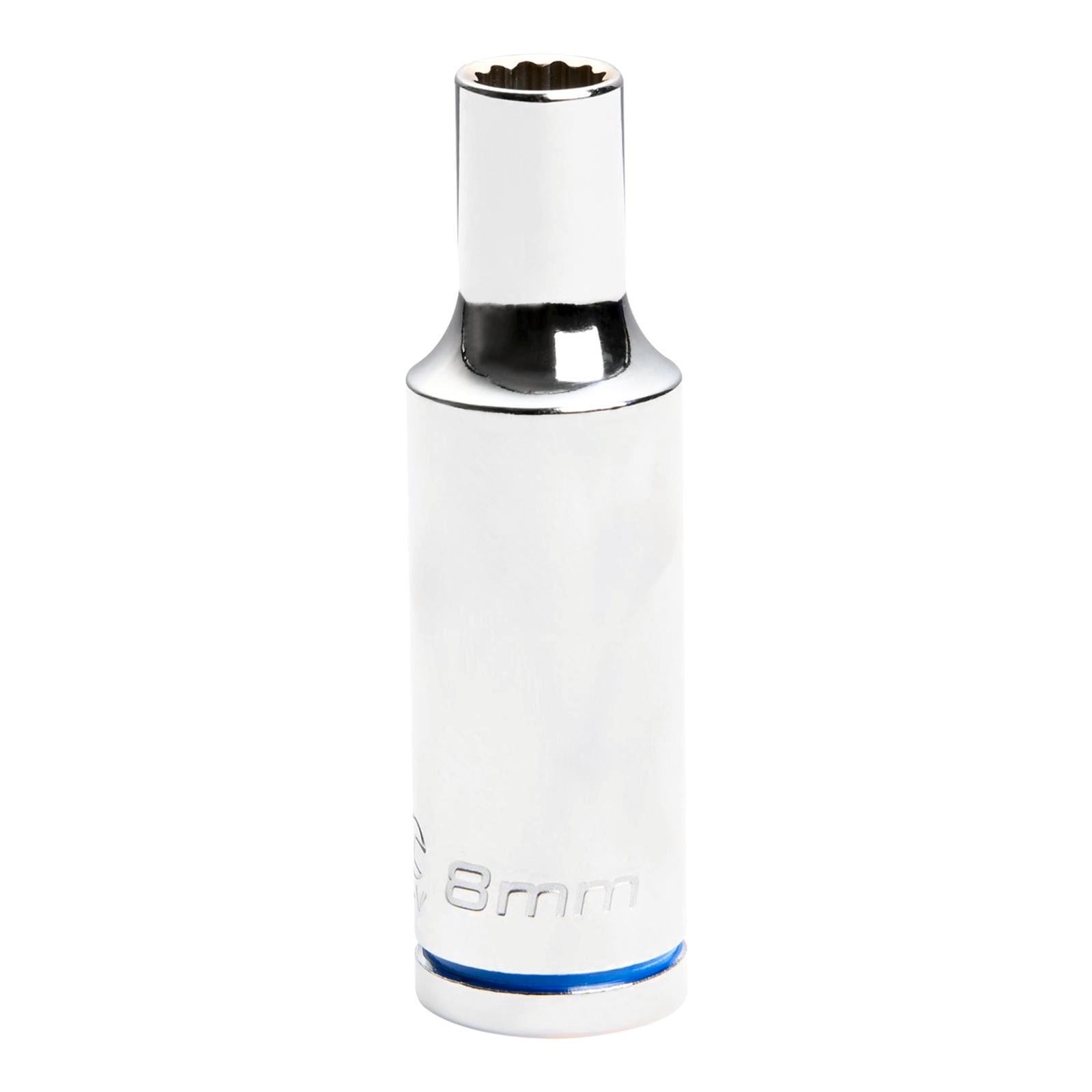 Kincrome 8mm 1/2in Drive Deep Socket 12 Point Chrome Vanadium