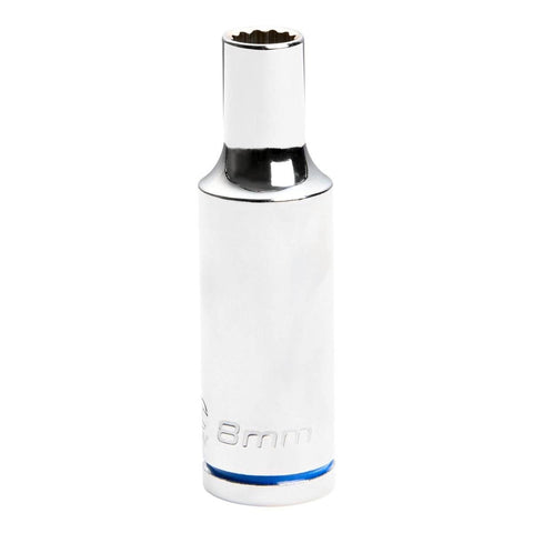Kincrome 8mm 1/2in Drive Deep Socket 12 Point Chrome Vanadium