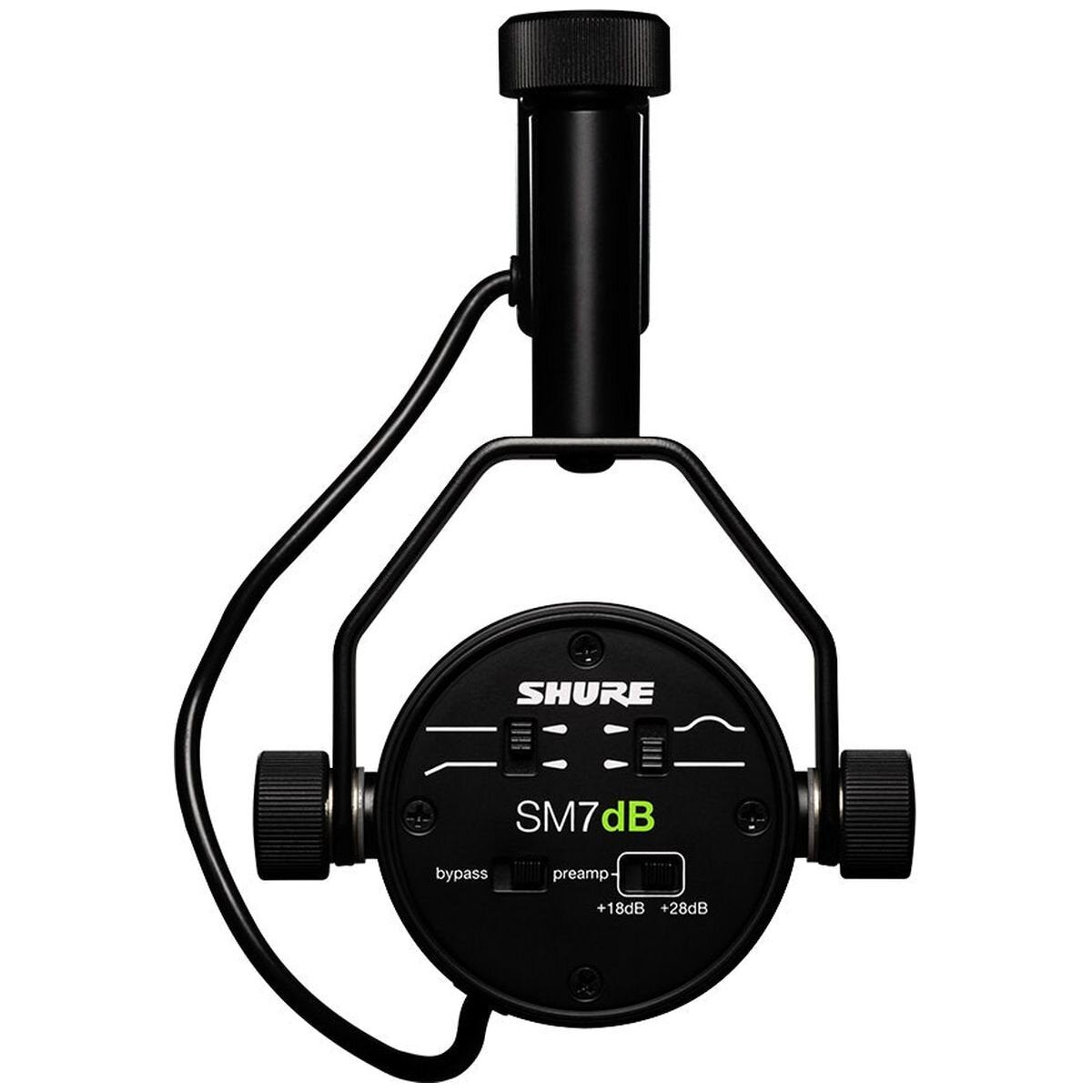 Shure Professional Dynamic Vocal Microphone - Integrated Preamp, Cardioid Pattern, Pop Filter - SHR-SM7DB