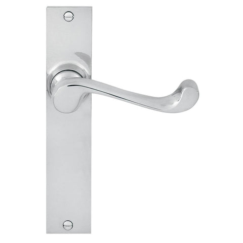 Delf Lever Latch Set - 152 x 32mm - Solid Brass - Satin Chrome - SuperSaverAU - view 1