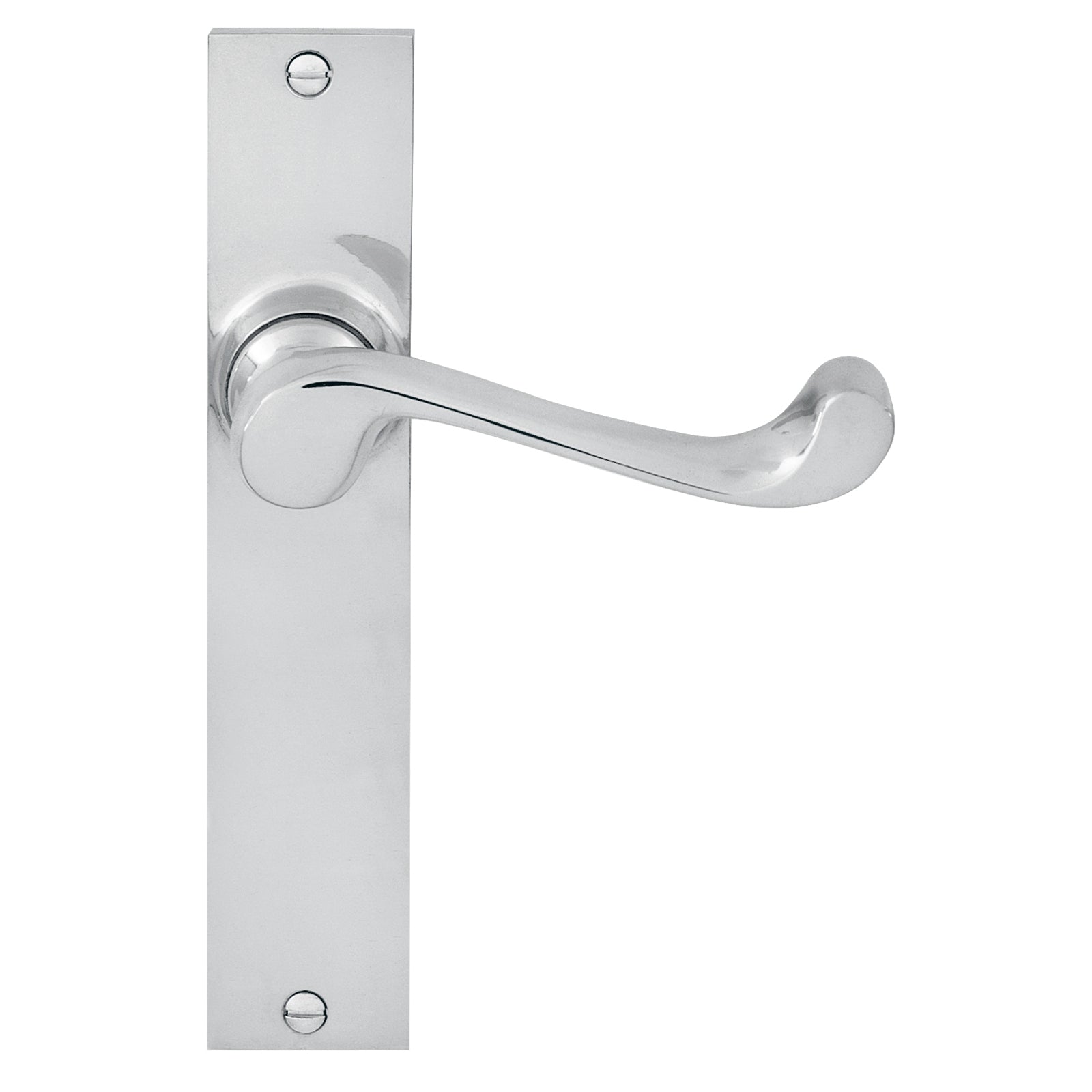 Delf 152 x 32mm Metro Lever Latch Set - Satin Chrome, Solid Brass, Long Plate