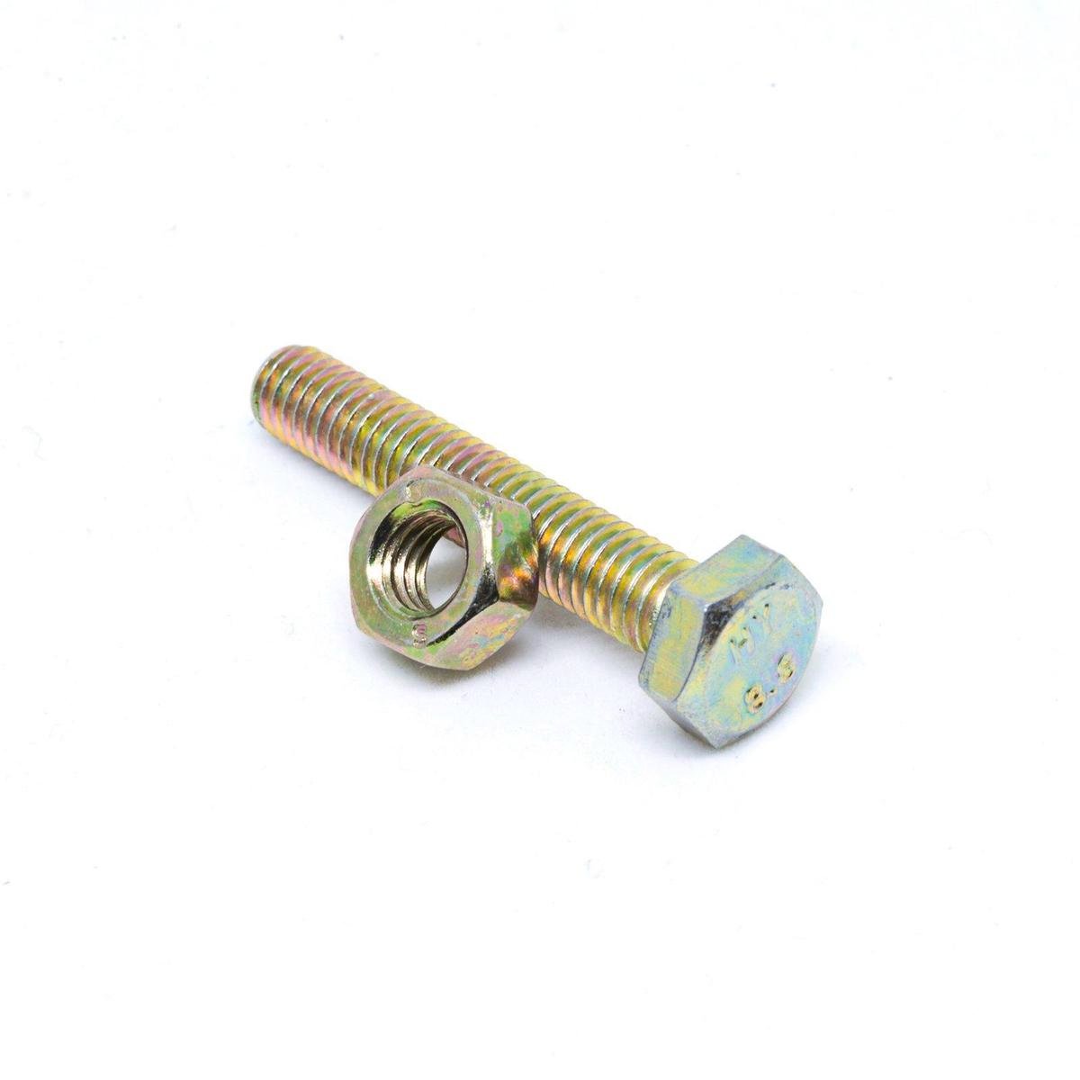 Pinnacle 6 x 40mm Yellow Zinc Hi Tensile Hex Bolt and Nut 6 Pack