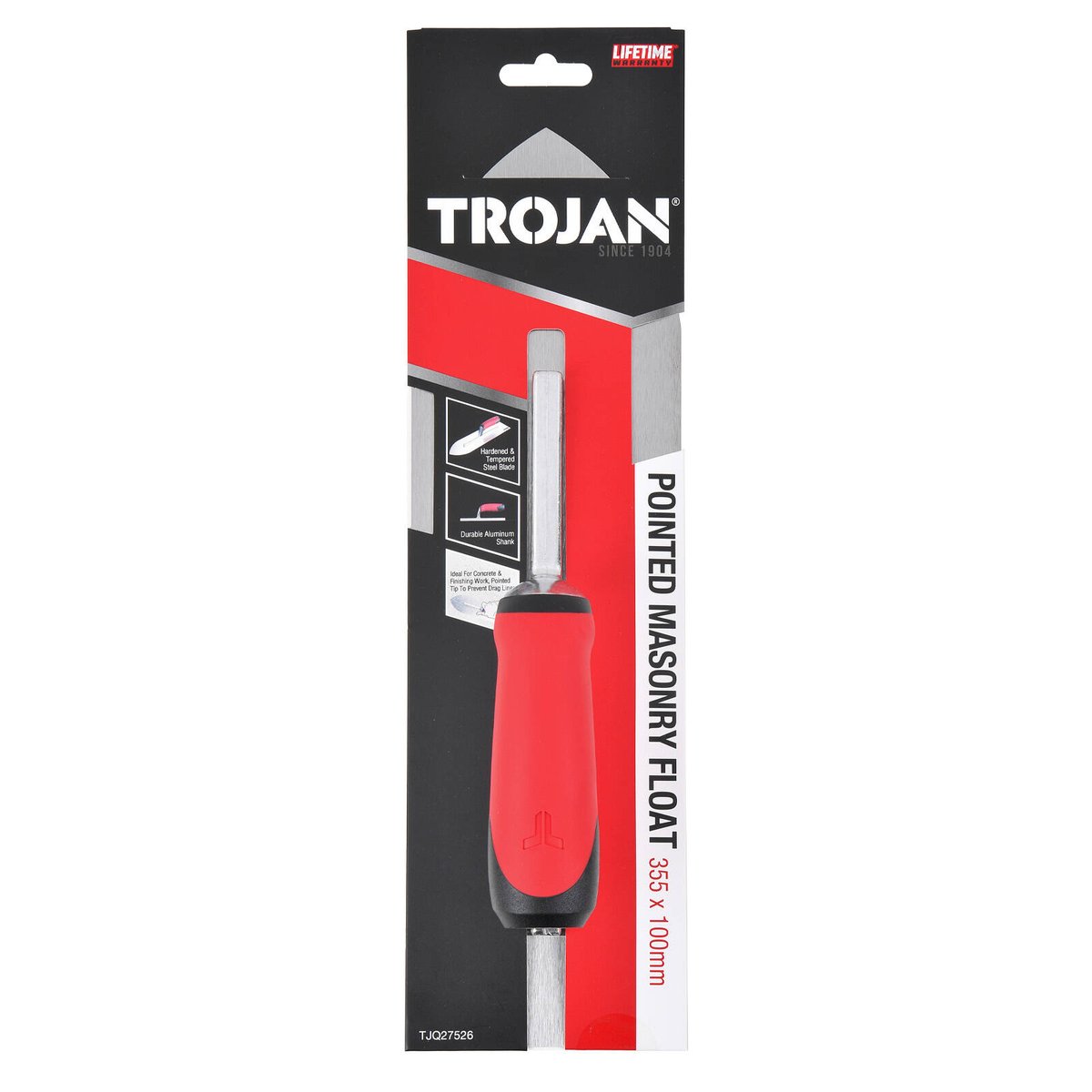 Trojan Masonry Float 355 x 100mm - Pointed Tip - Ergonomic Grip - Durable Steel - SuperSaverAU - view 3