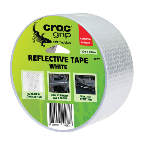 Croc Grip 10m x 50mm White Reflective Safety Tape