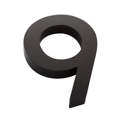 Sandleford 100mm Black Edge House Number 9 - Anodised Aluminium, Weather Resistant