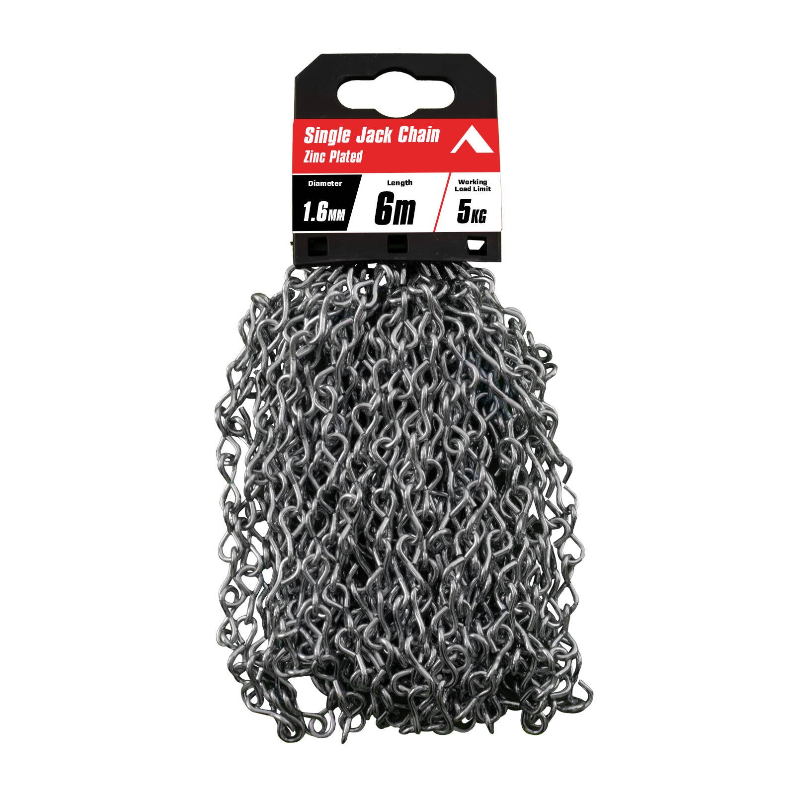 Pinnacle 1.6mm x 6m Zinc Plated Single Jack Chain