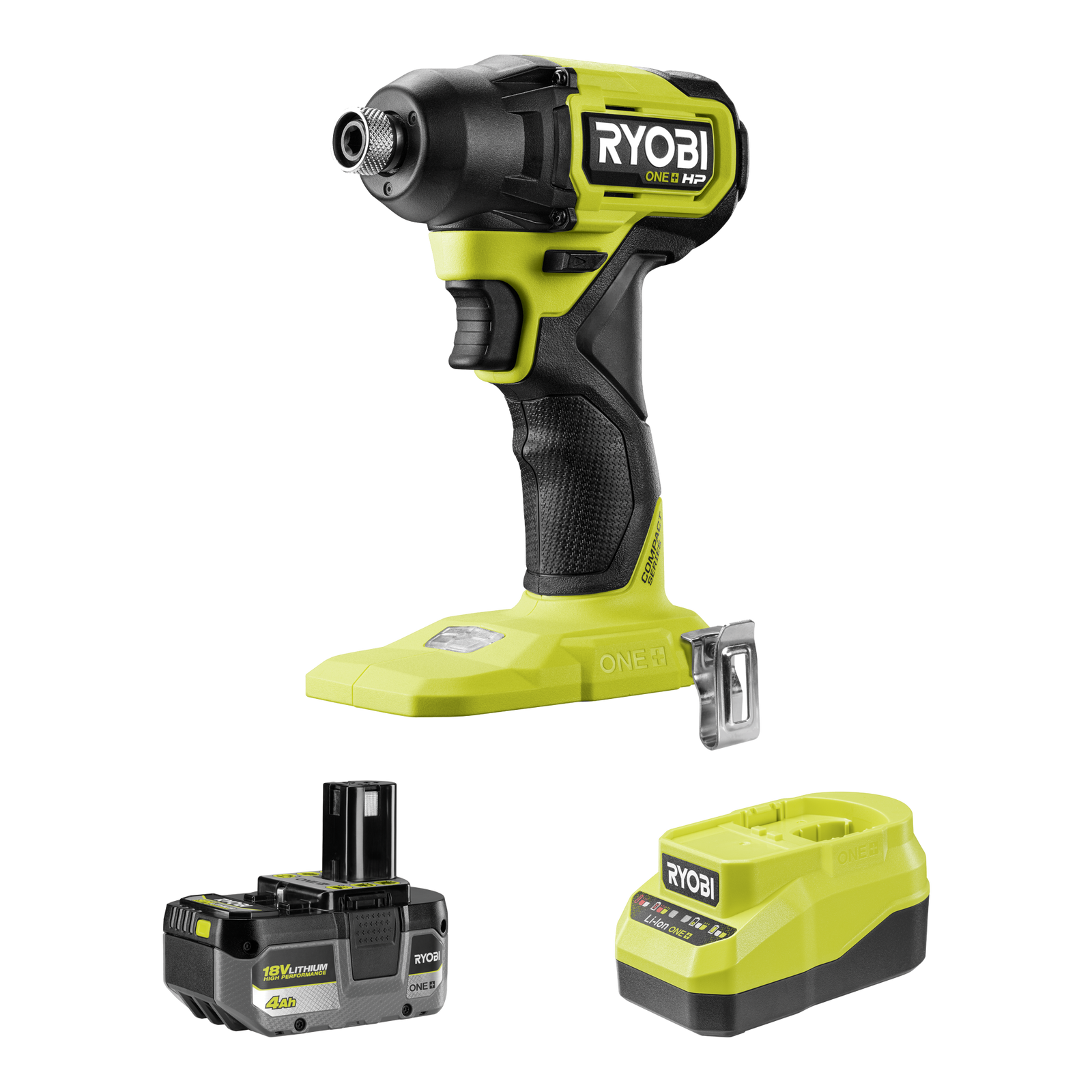 Ryobi 18V ONE+ HP Brushless Compact Impact Driver Kit R18CID24, 4Ah Battery