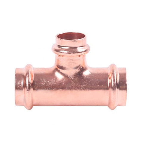 Smartex Press Copper Reducing Tee 20 x 20 x 15mm - Flame-Free Installation - SuperSaverAU - view 1