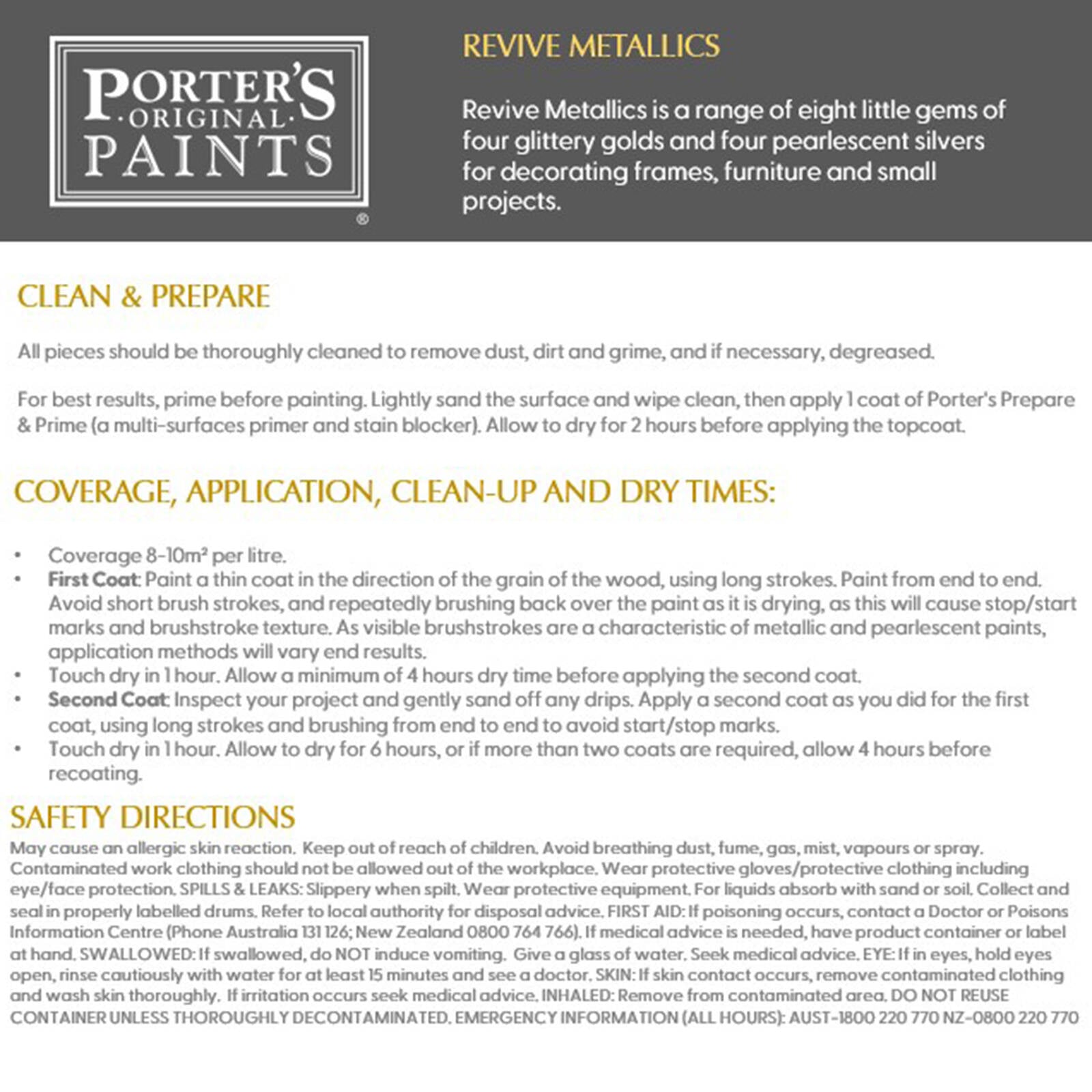 Porter's Paints 100ml Metallic Rose Gold Furniture Paint