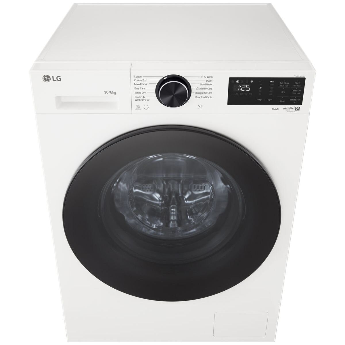 LG 3 Series 10kg/6kg Front Load Washer Dryer Combo - Condenser Drying, ThinQ Control - White - WXC3-1410W
