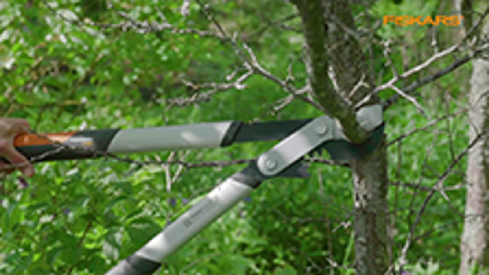 Fiskars Large PowerGearX Bypass Lopper, 55mm Cut, Aluminium Handle, Steel Blade, Gear Driven