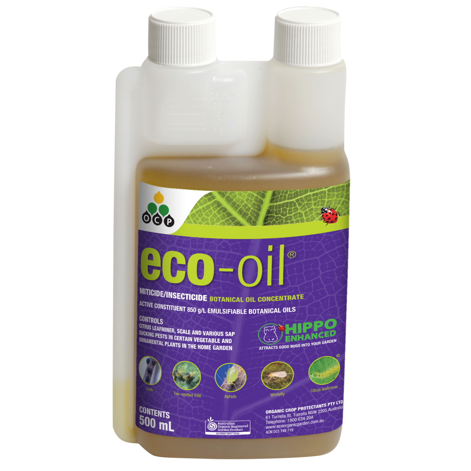 OCP Eco-Oil Concentrate 500ml - Organic Insecticide & Miticide Spray