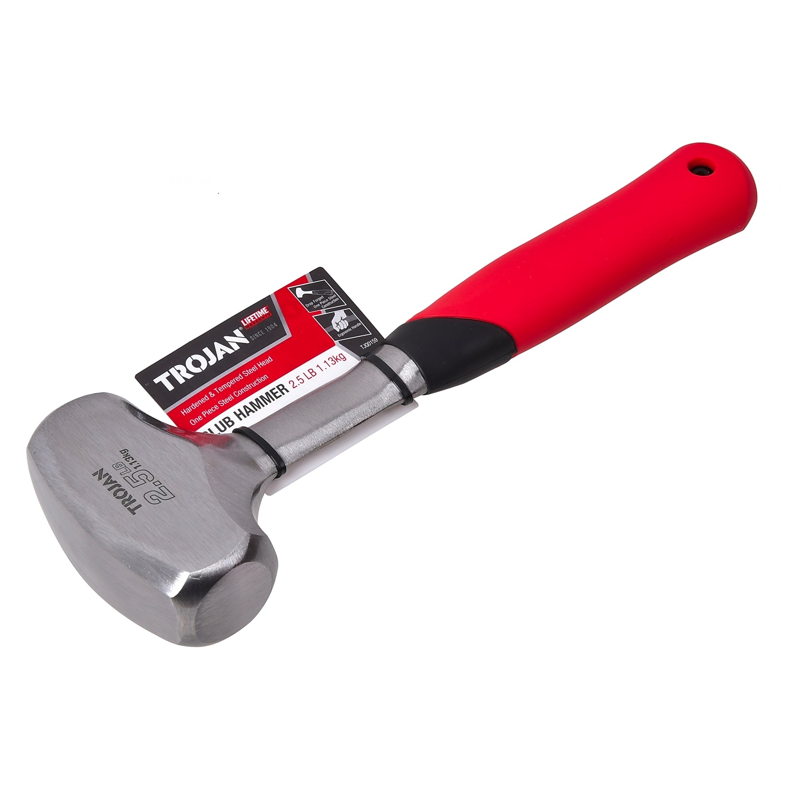 Trojan 1.1kg Steel Club Hammer Red and Black