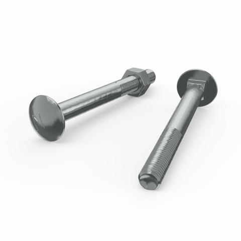 Zenith M10 x 100mm Zinc Plated Cup Head Bolt and Nut - Each