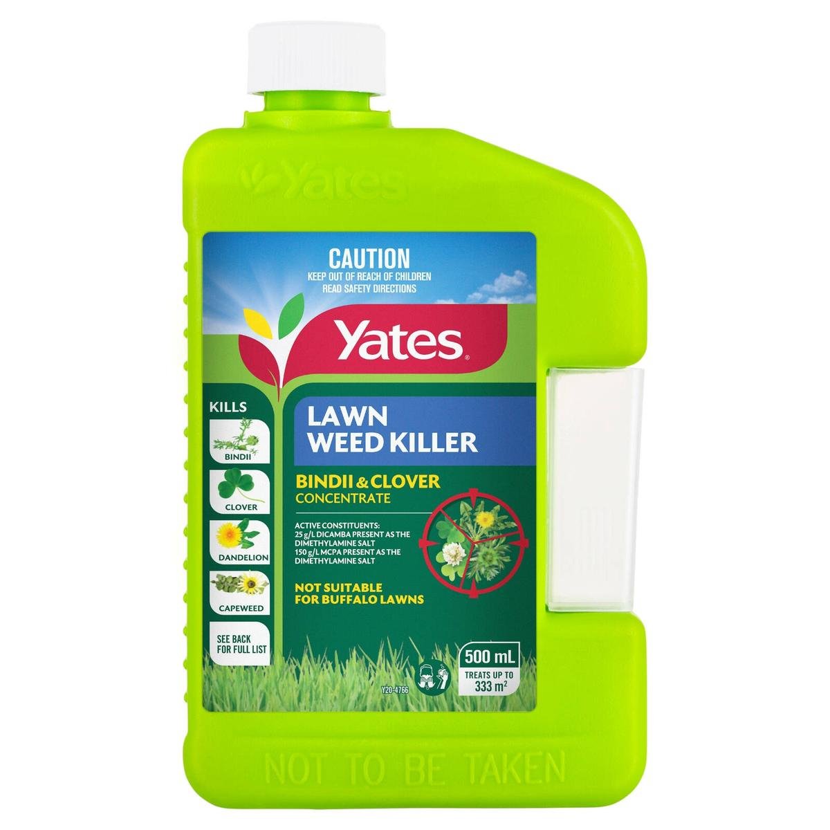 Yates Bindii & Clover 500ml Lawn Weedkiller Concentrate Broadleaf Weed Control
