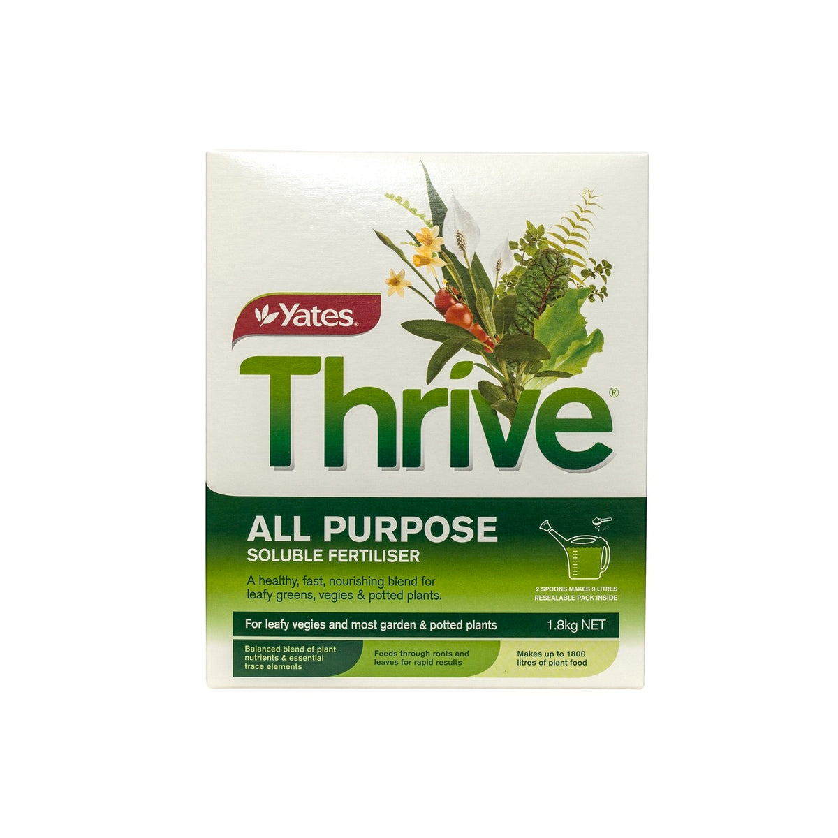 Yates Thrive All Purpose Soluble Plant Food 1.8kg - Fast-Acting Fertiliser with Trace Elements