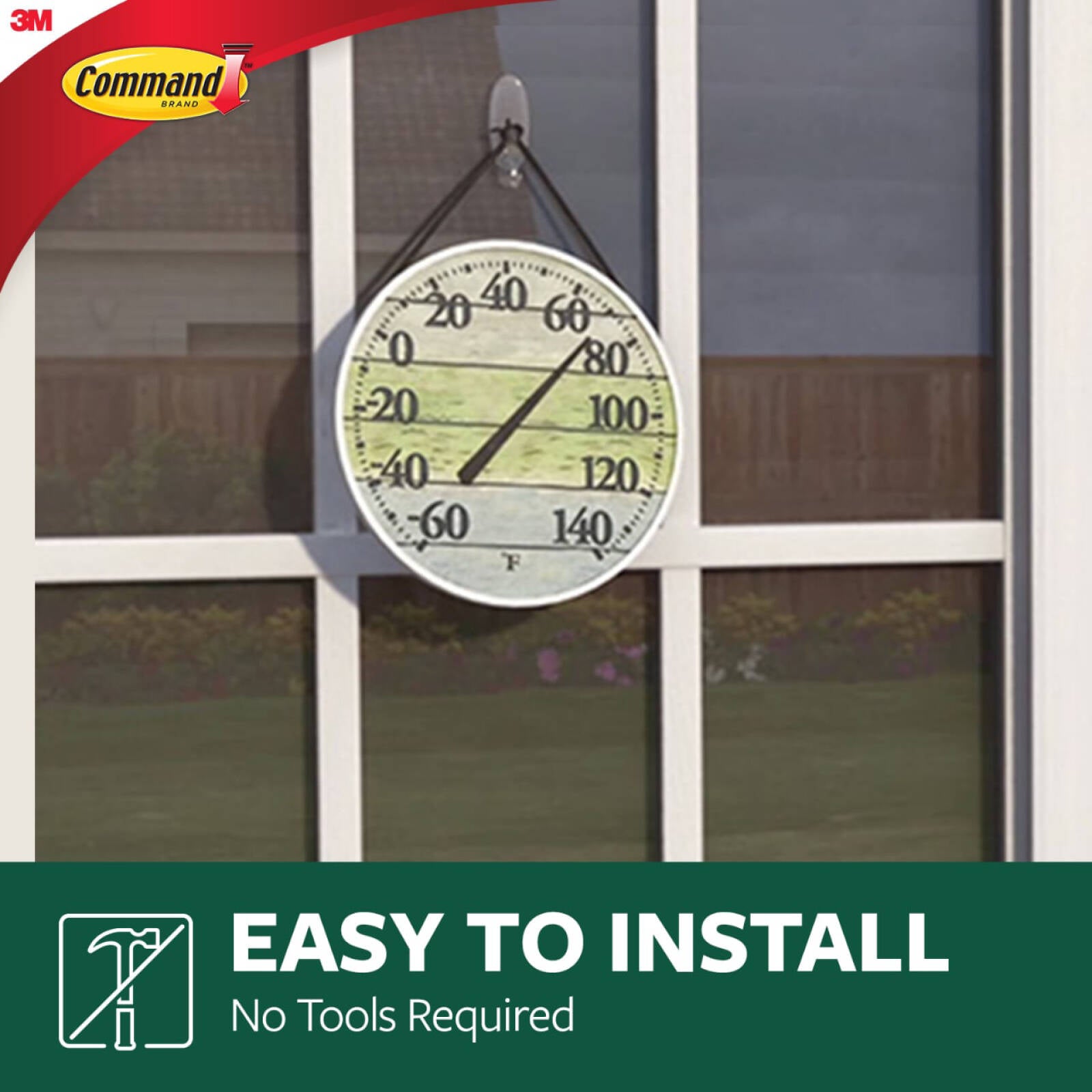 Command Medium Clear Outdoor Window Hook Value Pack - Damage-Free Hanging