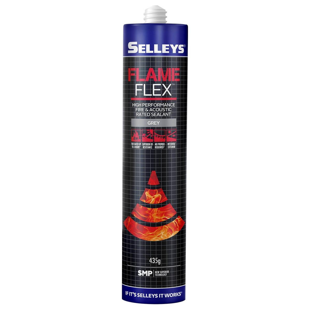 Selleys Flame Flex Fire & Acoustic Sealant 435g Grey - Sandable Silyl Modified Polymer