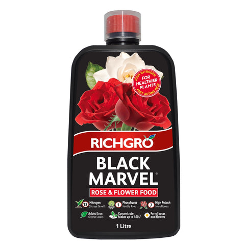 Richgro Black Marvel 1L Rose & Flower Food Liquid Fertiliser Concentrate