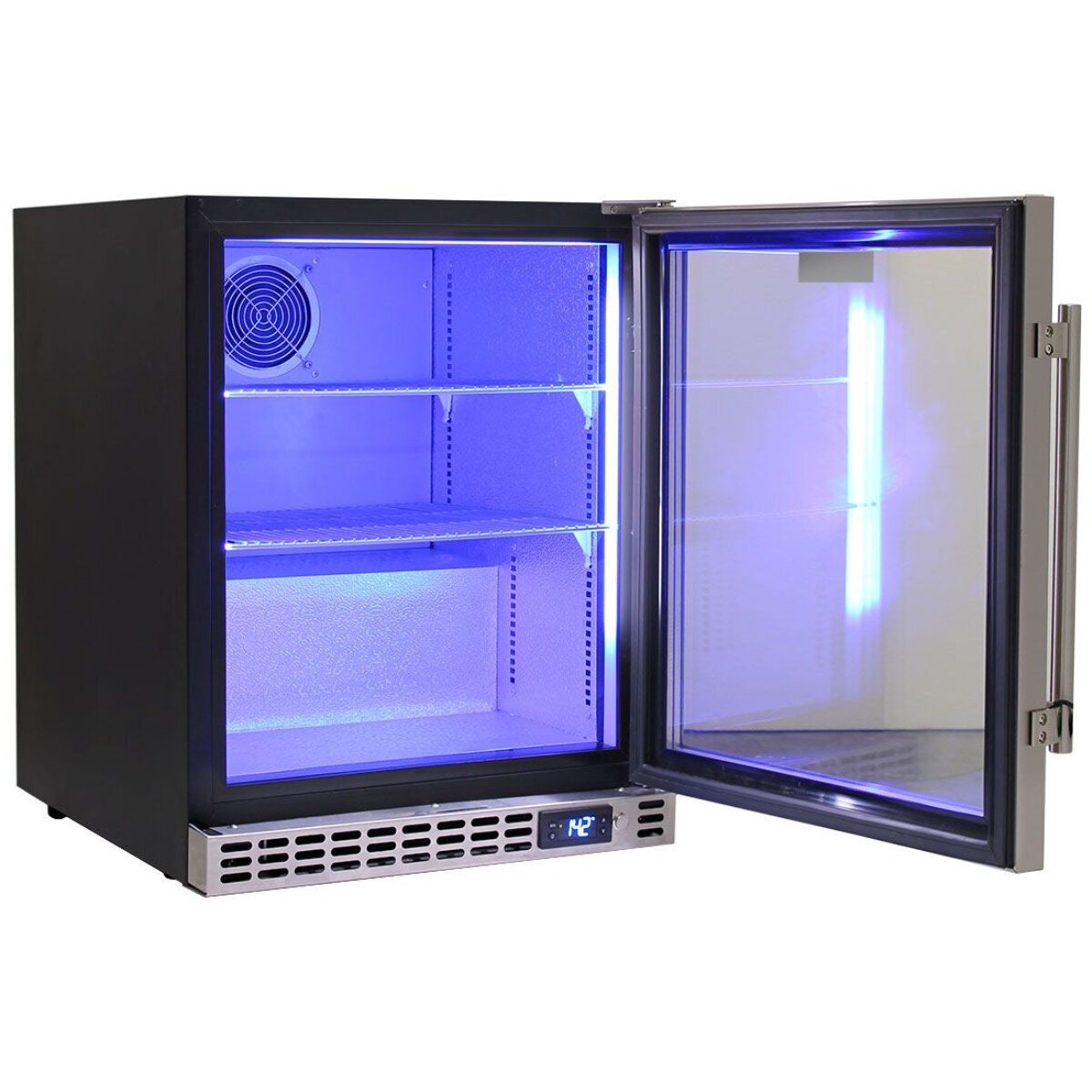 Schmick 89L bar fridge - Stainless steel trim, matte black body, right-hinged - SK86R-HD
