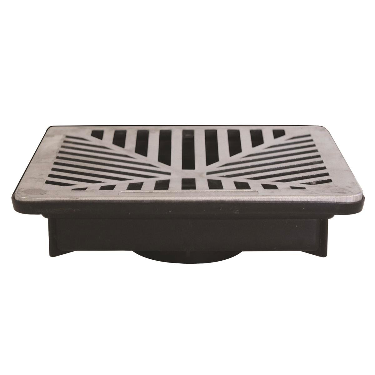 Everhard EasyDRAIN 260 x 75mm Aluminium Grate and Flo-Way Pit, Square Surface Drain