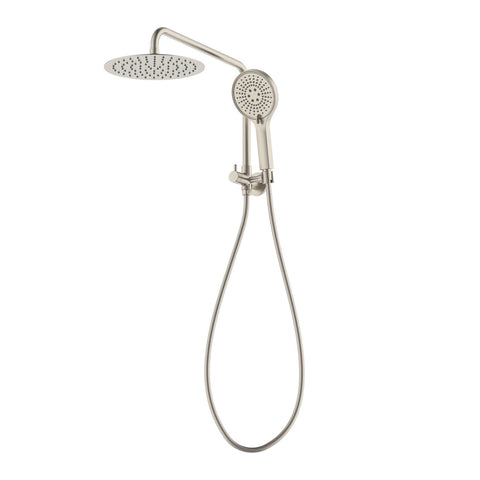 Mondella Resonance Brushed Nickel 5 Function Hand Shower & 1/2 Twin Shower Set, 304 Stainless Steel, 9L/min WELS 3 Star