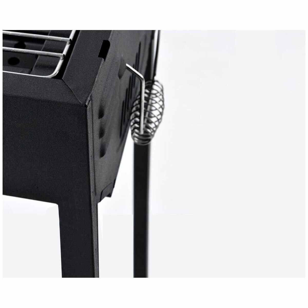 SOGA 66cm Freestanding Charcoal Box BBQ - Black Steel - Portable Flat Pack - CHARCOALLBOXC1