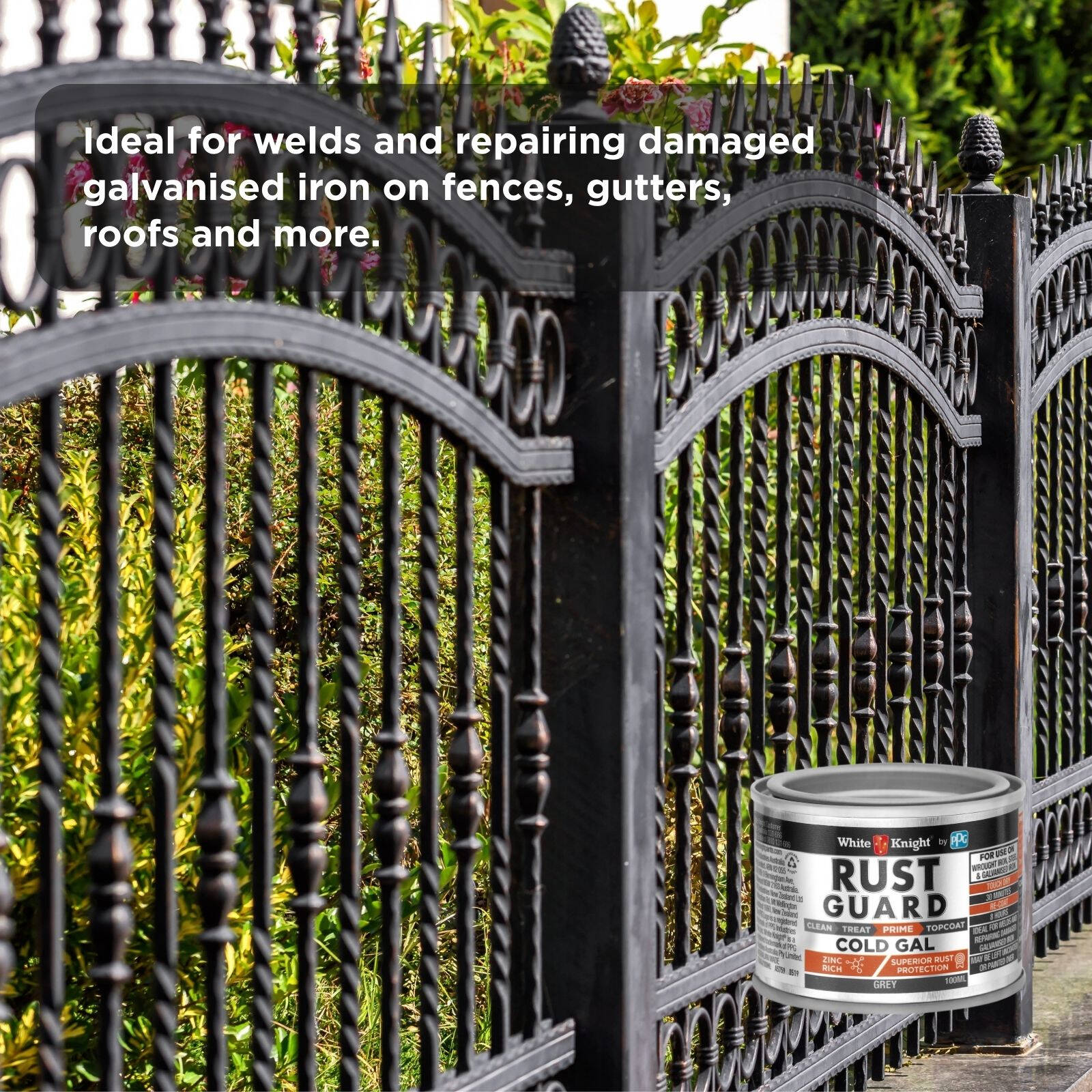 White Knight Rust Guard Cold Gal Grey Primer Paint 100ml