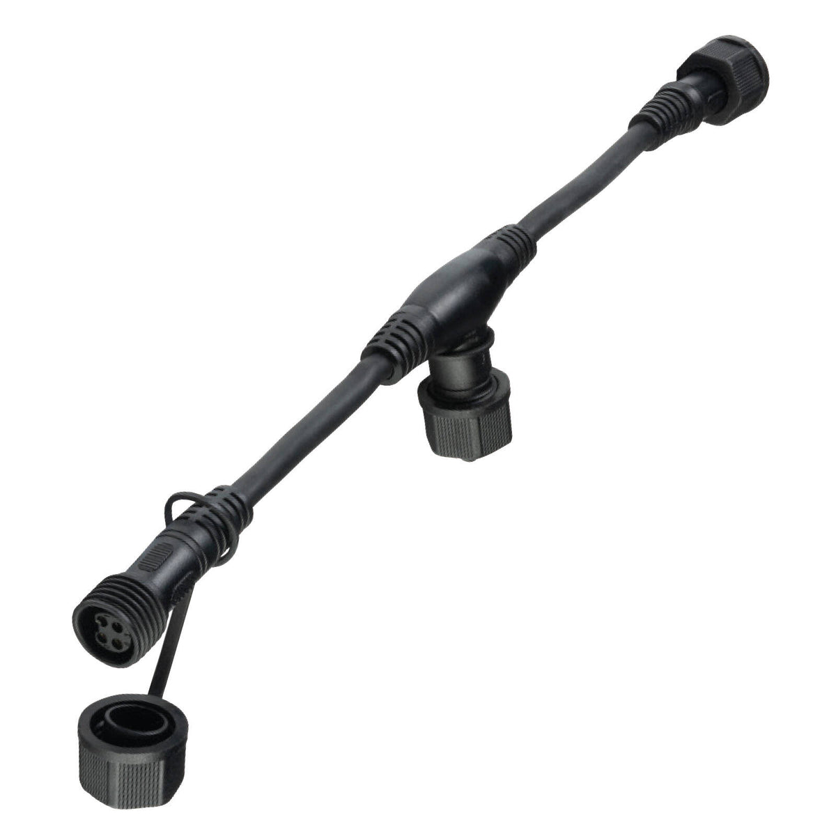 Brilliant 12V Black T-Piece Garden Light Connector 20935/06