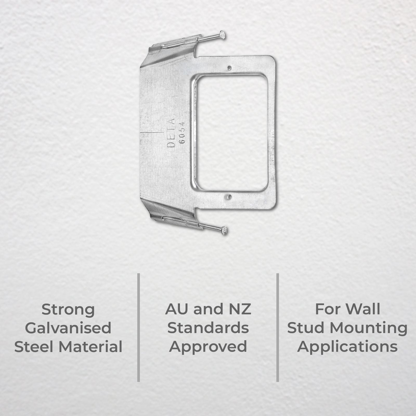 Deta Quick Fit Vertical Steel Stud Mount Bracket for Wall Plates Switches