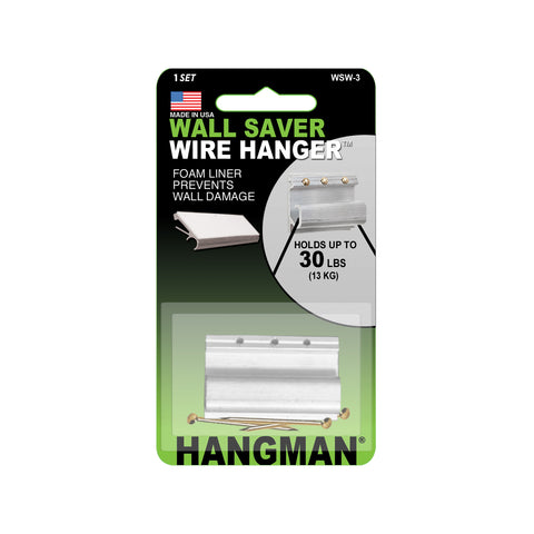 Hangman Wall Saver Picture Hanger 3.8cm Brushed Aluminium 13.6kg 6 Pack