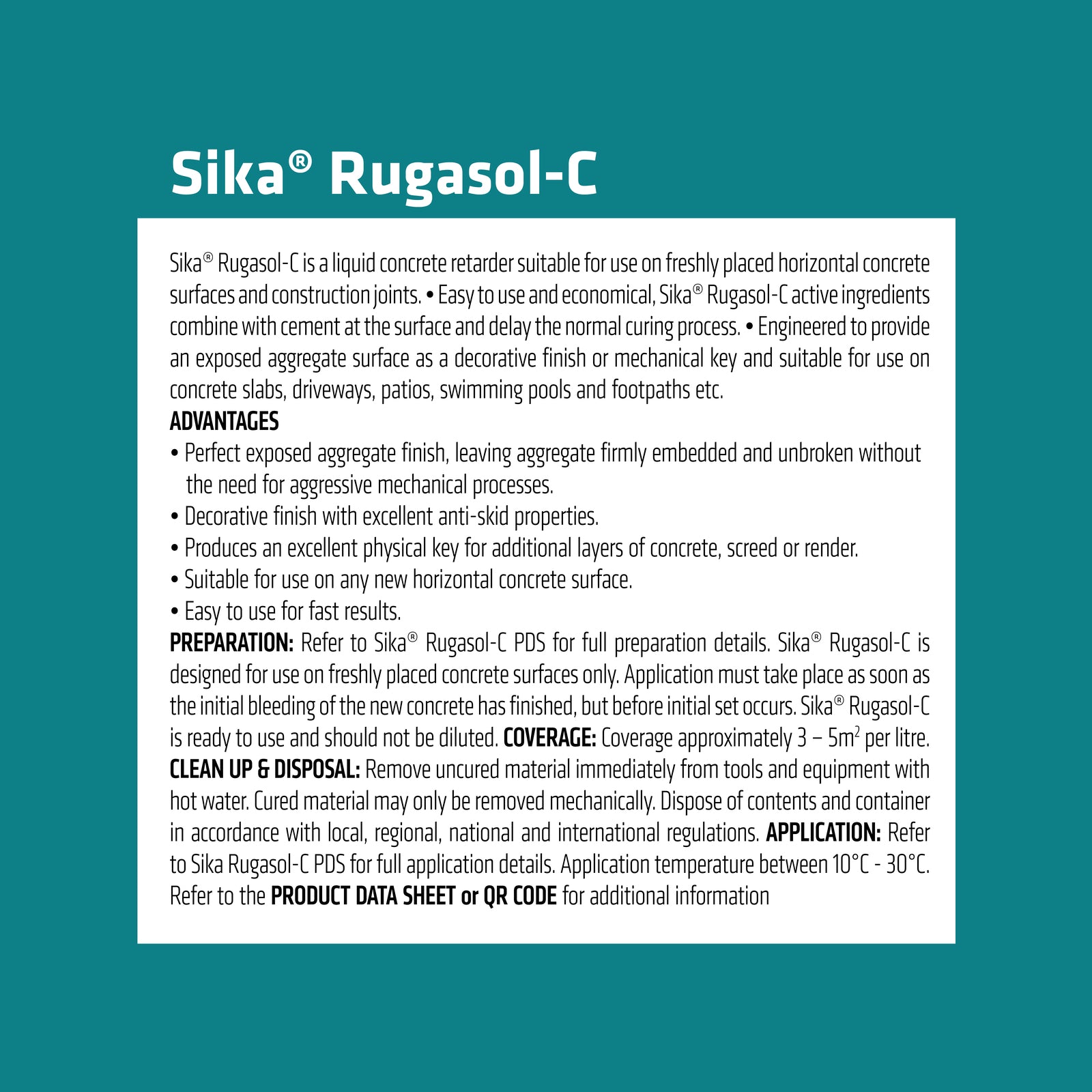 Sika 5L Rugasol C Surface Retarder, Clear Red Liquid for Concrete