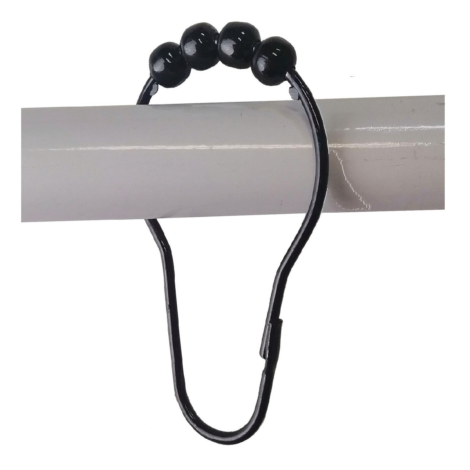 Barelli Shower Curtain Rings - Black Metal 12 Pack