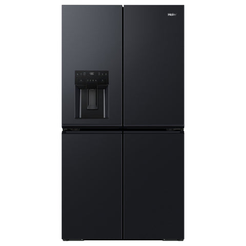 Haier 601L Quad Door Fridge - Black - Plumbed Ice and Water Dispenser - SwitchZone - HRF680YZC
