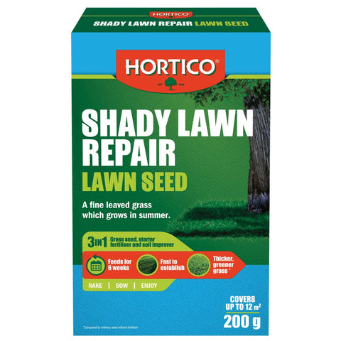 Hortico 200g Shady Lawn Repair, Lawn Seed & Slow Release Lawn Food