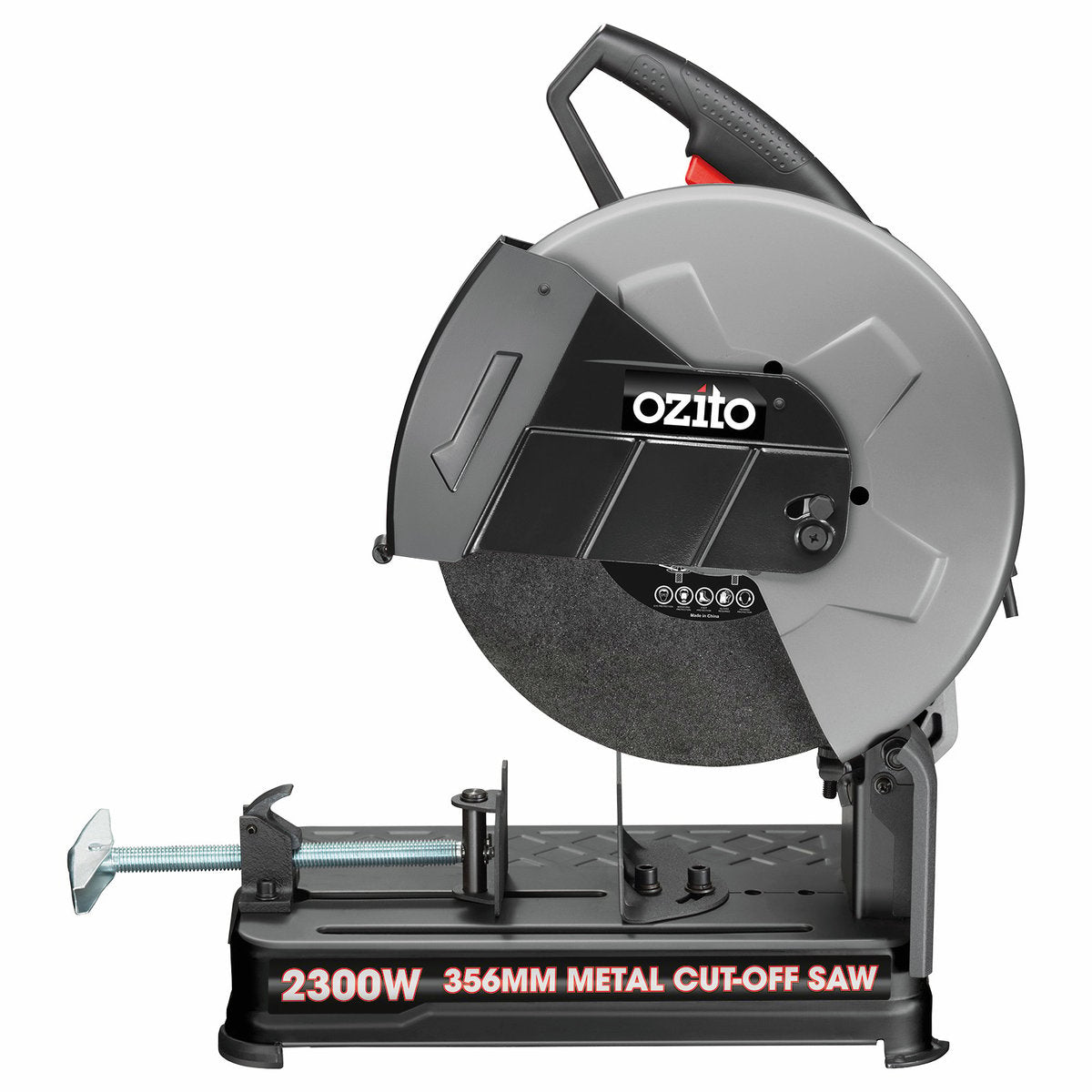 Ozito 2300W 356mm Metal Cut Off Saw MCS-2355, 14 Inch, 4400 RPM, 140mm Max Cut, Quick Release Vice