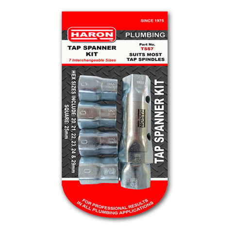 Haron Universal Tap Spanner Kit, 7 Piece Steel, Interchangeable Heads