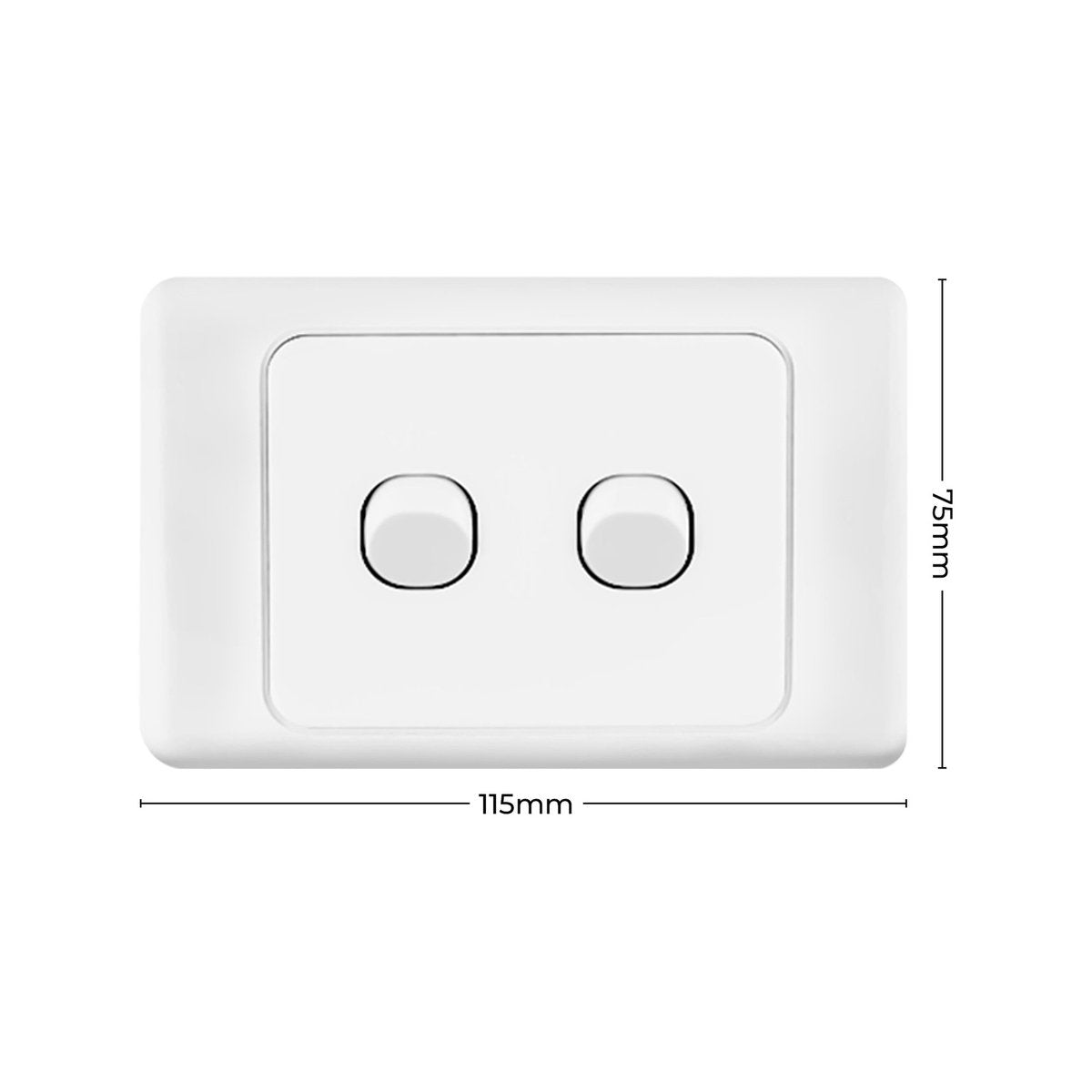 Deta Double Pole Double Switch - 75mm x 40mm x 115mm - White - Polycarbonate - 10A - SuperSaverAU - view 4
