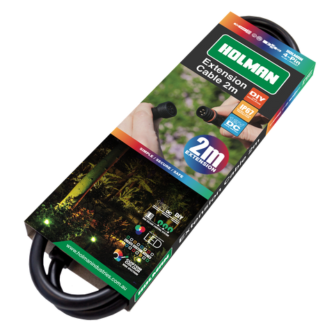 Holman 2m Black RGB Colour Garden Light Extension Cable ALCRGB2