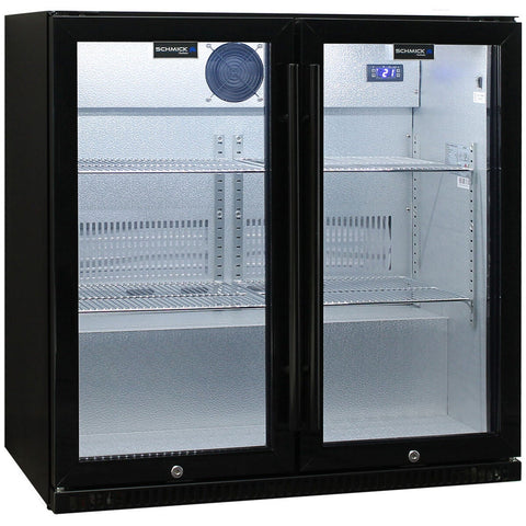 Schmick 190L beverage centre - black, two heated triple glazed doors, LED lighting, lockable - SK190-B