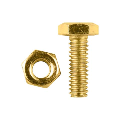 Pinnacle 1/4" x 3/4" Yellow Zinc Imperial Hex Bolt and Nut - 10 Pack