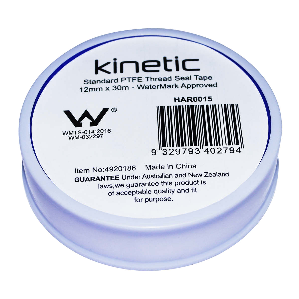 Kinetic Thread Seal - 12mm x 30m - White - PTFE - WaterMark Approved - SuperSaverAU - view 2
