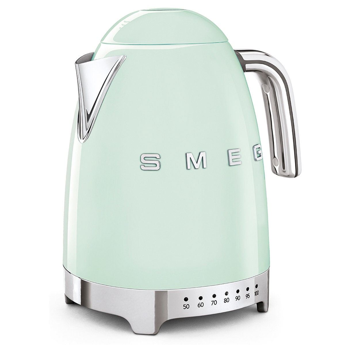 Smeg 50s Retro Style 1.7L Variable Temperature Kettle - Pastel Green, 7 Settings, Keep Warm - KLF04PGAU