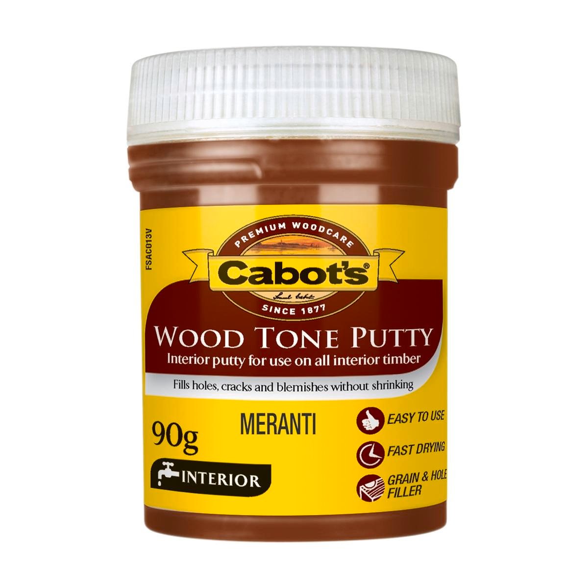 Cabot's Wood Tone Putty Meranti Water Based 90g