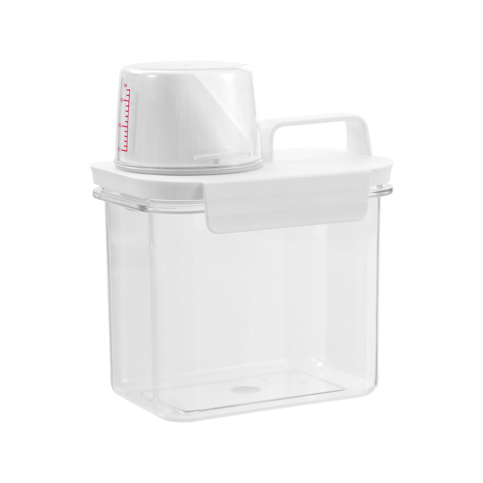 Boxsweden 1.1L Clear PET Crystal Laundry Container with Measuring Cup
