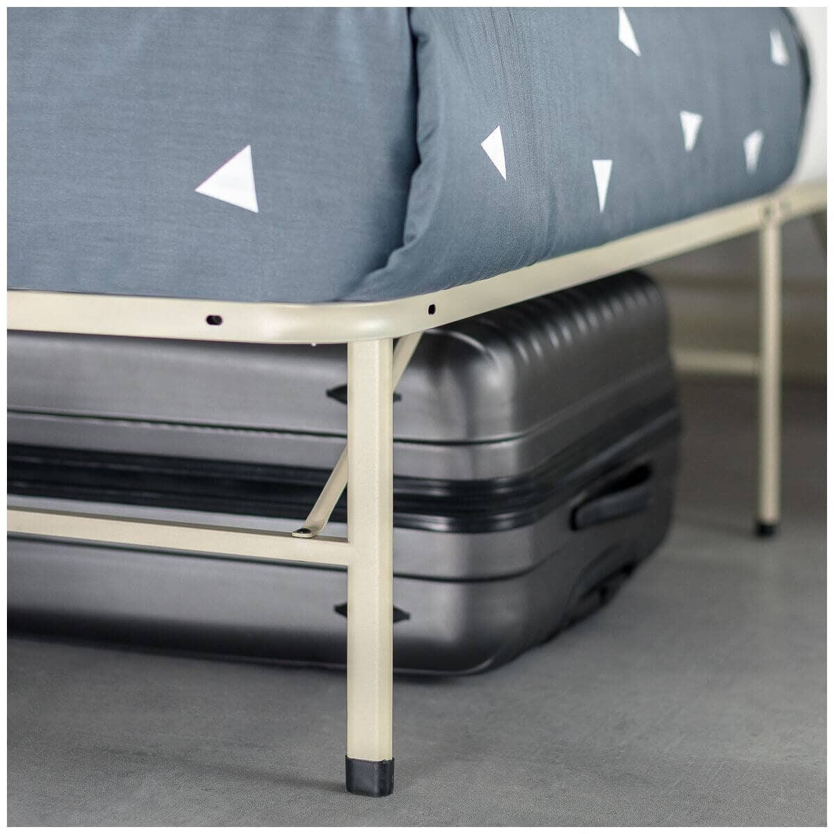 Zinus Single Smart Base Folding Bed Frame - Beige Steel, 33cm Under-Bed Clearance - AU-SBBK-14BG-S